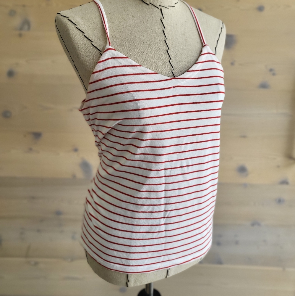 Universal Threads Red Striped Cami Tank with Criss Cross Back, size S, NWOT